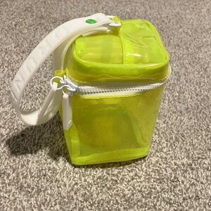 DRUNK ELEPHANT THE LITTLES NEON YELLOW TRANSPARENT TRAVEL COSMETIC BAG